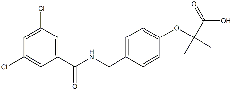 2-[4-(3,5-Dichlorobenzoylaminomethyl)phenoxy]-2-methylpropionic acid 结构式