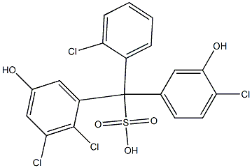 (2-Chlorophenyl)(4-chloro-3-hydroxyphenyl)(2,3-dichloro-5-hydroxyphenyl)methanesulfonic acid 结构式