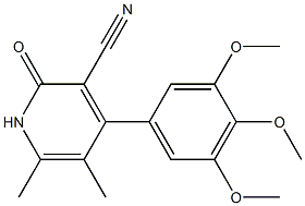 1,2-Dihydro-5,6-dimethyl-4-(3,4,5-trimethoxyphenyl)-2-oxopyridine-3-carbonitrile 结构式