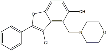 3-Chloro-4-(morpholinomethyl)-2-phenylbenzofuran-5-ol 结构式