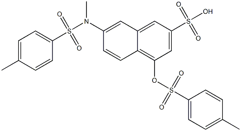 4-(4-Methylphenylsulfonyloxy)-7-[methyl(4-methylphenylsulfonyl)amino]naphthalene-2-sulfonic acid 结构式