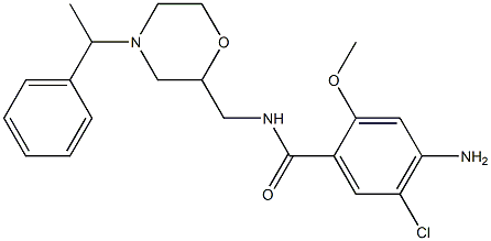 4-Amino-5-chloro-2-methoxy-N-[[4-(1-phenylethyl)-2-morpholinyl]methyl]benzamide 结构式