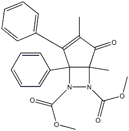 3,5-Dimethyl-4-oxo-1,2-diphenyl-6,7-diazabicyclo[3.2.0]hept-2-ene-6,7-dicarboxylic acid dimethyl ester 结构式