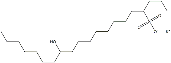 13-Hydroxyicosane-4-sulfonic acid potassium salt 结构式