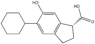 (R)-5-Cyclohexyl-6-hydroxyindane-1-carboxylic acid 结构式