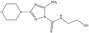 5-Amino-3-morpholino-N-(2-hydroxyethyl)-1H-1,2,4-triazole-1-carbothioamide 结构式