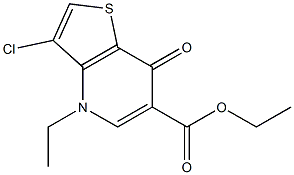 3-Chloro-4-ethyl-7-oxothieno[3,2-b]pyridine-6-carboxylic acid ethyl ester 结构式