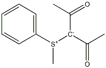 Diacetyl[methyl(phenyl)sulfonio]methaneide 结构式