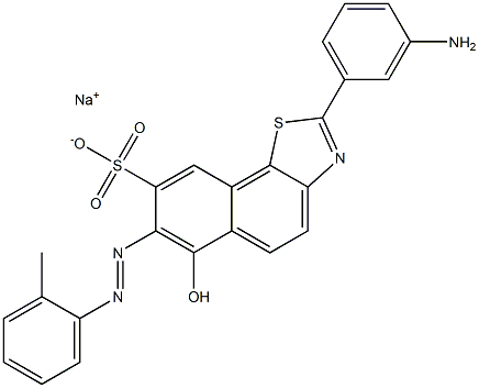 2-(3-Aminophenyl)-6-hydroxy-7-[(2-methylphenyl)azo]naphtho[2,1-d]thiazole-8-sulfonic acid sodium salt 结构式