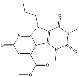 1,3-Dimethyl-2,4,7-trioxo-5-propyl-1,2,3,4,5,7-hexahydropyrimido[1,2-e]purine-9-carboxylic acid methyl ester 结构式