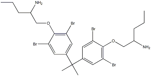 2,2-Bis[3,5-dibromo-4-(2-aminopentyloxy)phenyl]propane 结构式