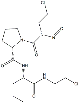 (2S)-N-[(S)-1-[(2-Chloroethyl)carbamoyl]butyl]-1-[(2-chloroethyl)nitrosocarbamoyl]-2-pyrrolidinecarboxamide 结构式