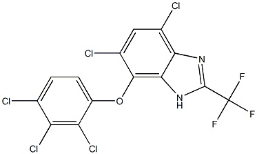 4,6-Dichloro-7-(2,3,4-trichlorophenoxy)-2-trifluoromethyl-1H-benzimidazole 结构式