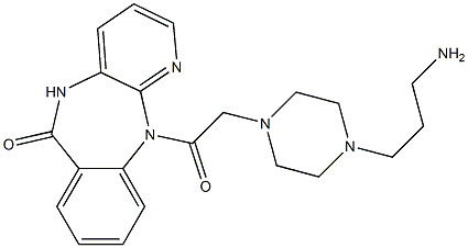 5,11-Dihydro-11-[[4-(3-aminopropyl)-1-piperazinyl]acetyl]-6H-pyrido[2,3-b][1,4]benzodiazepin-6-one 结构式