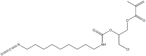 Methacrylic acid 3-chloro-2-[9-isocyanatononylcarbamoyloxy]propyl ester 结构式