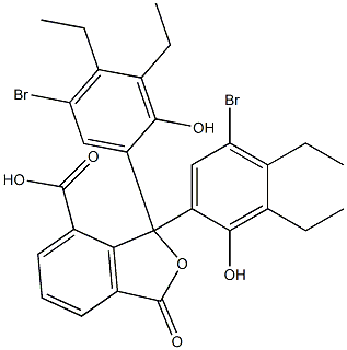 1,1-Bis(5-bromo-3,4-diethyl-2-hydroxyphenyl)-1,3-dihydro-3-oxoisobenzofuran-7-carboxylic acid 结构式