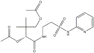 [R,(+)]-2,4-Bis(acetyloxy)-3,3-dimethyl-N-[2-(2-pyridylsulfamoyl)ethyl]butyramide 结构式