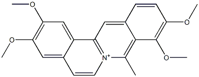 2,3,9,10-Tetramethoxy-8-methyldibenzo[a,g]quinolizinium 结构式