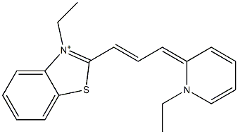 3-Ethyl-2-[3-[1-ethylpyridin-2(1H)-ylidene]-1-propenyl]benzothiazol-3-ium 结构式