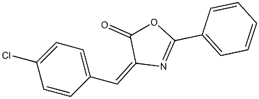 2-Phenyl-4-(p-chlorobenzylidene)-2-oxazoline-5-one 结构式