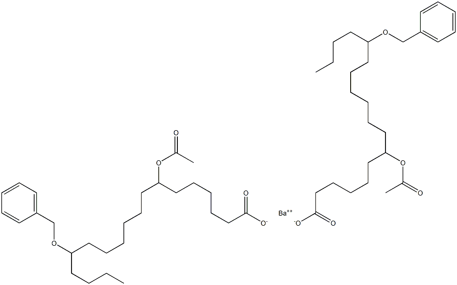 Bis(14-benzyloxy-7-acetyloxystearic acid)barium salt 结构式