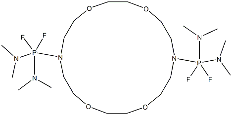 1,10-Bis[difluorobis(dimethylamino)phosphoranyl]-1,10-diaza-4,7,13,16-tetraoxacyclooctadecane 结构式