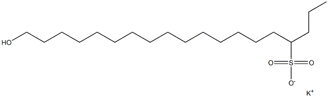 19-Hydroxynonadecane-4-sulfonic acid potassium salt 结构式