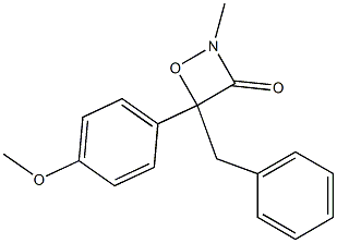 4-Benzyl-2-methyl-4-(4-methoxyphenyl)-1,2-oxazetidin-3-one 结构式
