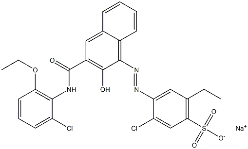 3-Chloro-6-ethyl-4-[[3-[[(2-chloro-6-ethoxyphenyl)amino]carbonyl]-2-hydroxy-1-naphtyl]azo]benzenesulfonic acid sodium salt 结构式