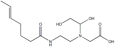 N-(1,2-Dihydroxyethyl)-N-[2-(5-heptenoylamino)ethyl]aminoacetic acid 结构式