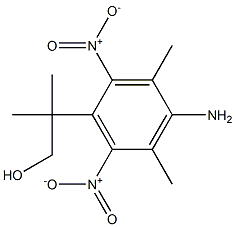 2-Amino-5-(1,1-dimethyl-2-hydroxyethyl)-4,6-dinitro-m-xylene 结构式