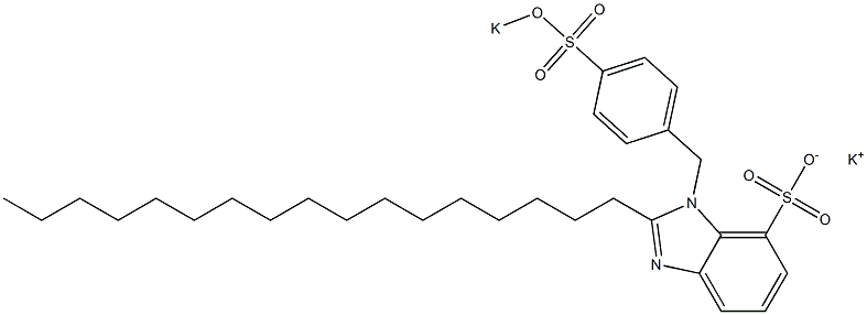 1-[4-(Potassiooxysulfonyl)benzyl]-2-heptadecyl-1H-benzimidazole-7-sulfonic acid potassium salt 结构式