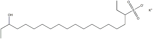 18-Hydroxyicosane-3-sulfonic acid potassium salt 结构式