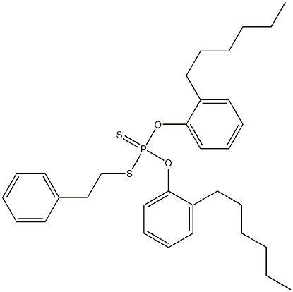 Dithiophosphoric acid O,O-bis(2-hexylphenyl)S-(2-phenylethyl) ester 结构式