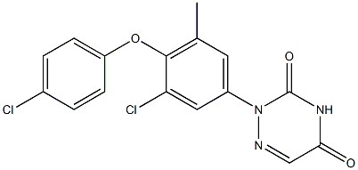 2-[3-Chloro-4-(4-chlorophenoxy)-5-methylphenyl]-1,2,4-triazine-3,5(2H,4H)-dione 结构式