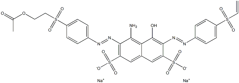 3-[p-(2-Acetoxyethylsulfonyl)phenylazo]-4-amino-5-hydroxy-6-[p-(vinylsulfonyl)phenylazo]-2,7-naphthalenedisulfonic acid disodium salt 结构式
