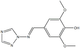 1-(4-Hydroxy-3,5-dimethoxybenzylidene)amino-1H-1,2,4-triazole 结构式