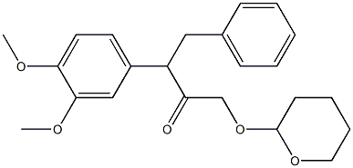 3-(3,4-Dimethoxyphenyl)-4-phenyl-1-(tetrahydro-2H-pyran-2-yloxy)-2-butanone 结构式