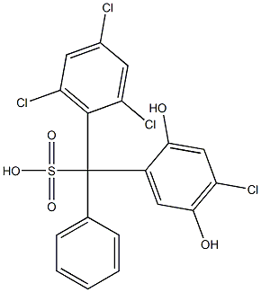 (4-Chloro-2,5-dihydroxyphenyl)(2,4,6-trichlorophenyl)phenylmethanesulfonic acid 结构式