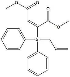 (E)-3-(Methoxycarbonyl)-4,4-diphenyl-4-sila-2,6-heptadienoic acid methyl ester 结构式