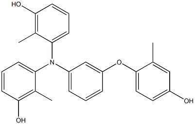 N,N-Bis(3-hydroxy-2-methylphenyl)-3-(4-hydroxy-2-methylphenoxy)benzenamine 结构式