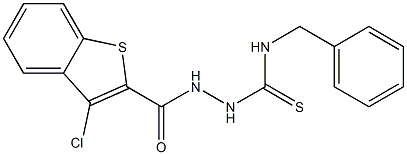 3-Chloro-N'-[benzylthiocarbamoyl]benzo[b]thiophene-2-carbohydrazide 结构式