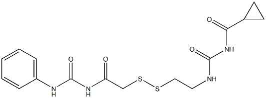 1-(Cyclopropylcarbonyl)-3-[2-[[(3-phenylureido)carbonylmethyl]dithio]ethyl]urea 结构式