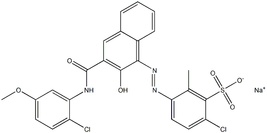 2-Chloro-6-methyl-5-[[3-[[(2-chloro-5-methoxyphenyl)amino]carbonyl]-2-hydroxy-1-naphtyl]azo]benzenesulfonic acid sodium salt 结构式