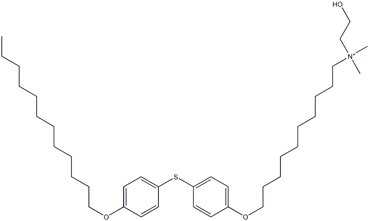 Dimethyl(2-hydroxyethyl)[10-[4-(4-dodecyloxyphenylthio)phenoxy]decyl]aminium 结构式