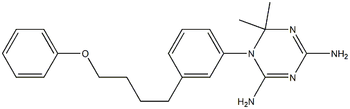 1-[3-(4-Phenoxybutyl)phenyl]-2,2-dimethyl-4,6-diamino-1,2-dihydro-1,3,5-triazine 结构式