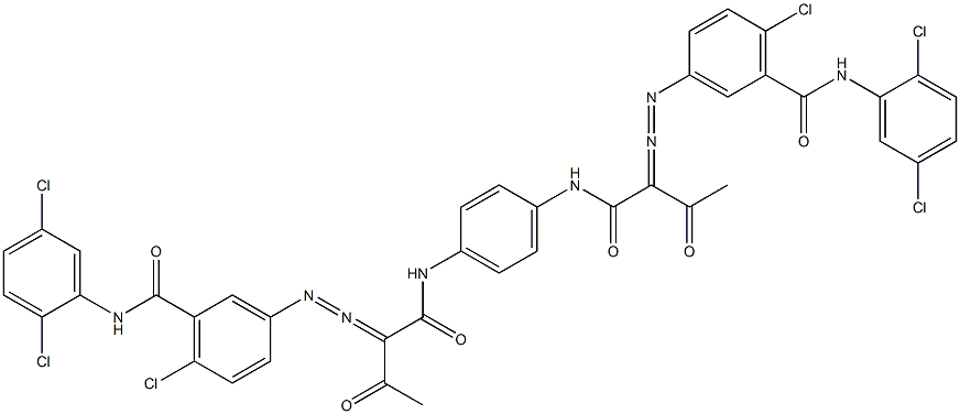 3,3'-[1,4-Phenylenebis[iminocarbonyl(acetylmethylene)azo]]bis[N-(2,5-dichlorophenyl)-6-chlorobenzamide] 结构式