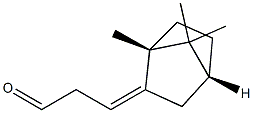 3-[(1R,4R)-Bornan-6-ylidene]propanal 结构式