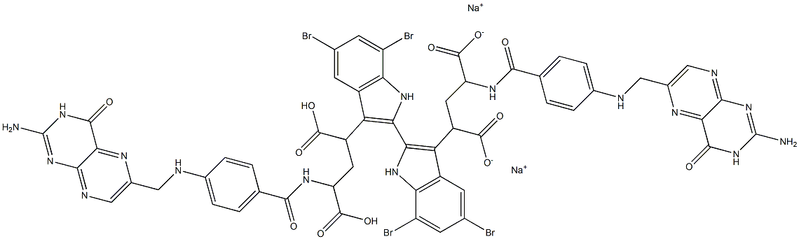 Disodium 5,5',7,7'-tetrabromo-2,2'-bi[1H-indole]-3,3'-diolate 结构式
