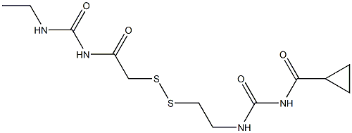 1-(Cyclopropylcarbonyl)-3-[2-[[(3-ethylureido)carbonylmethyl]dithio]ethyl]urea 结构式